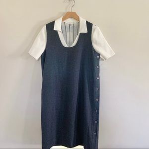 Vintage Harvé Benard Charcoal Wool Shift Dress